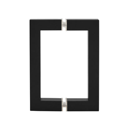 CRL SQ6X6MBL Matte Black 6" x 6" SQ Series Square Tubing Back-to-Back Pull Handle – For 3/8" to 1/2" Glass Shower Doors, Modern Minimalist Design with 3/4" Tubing