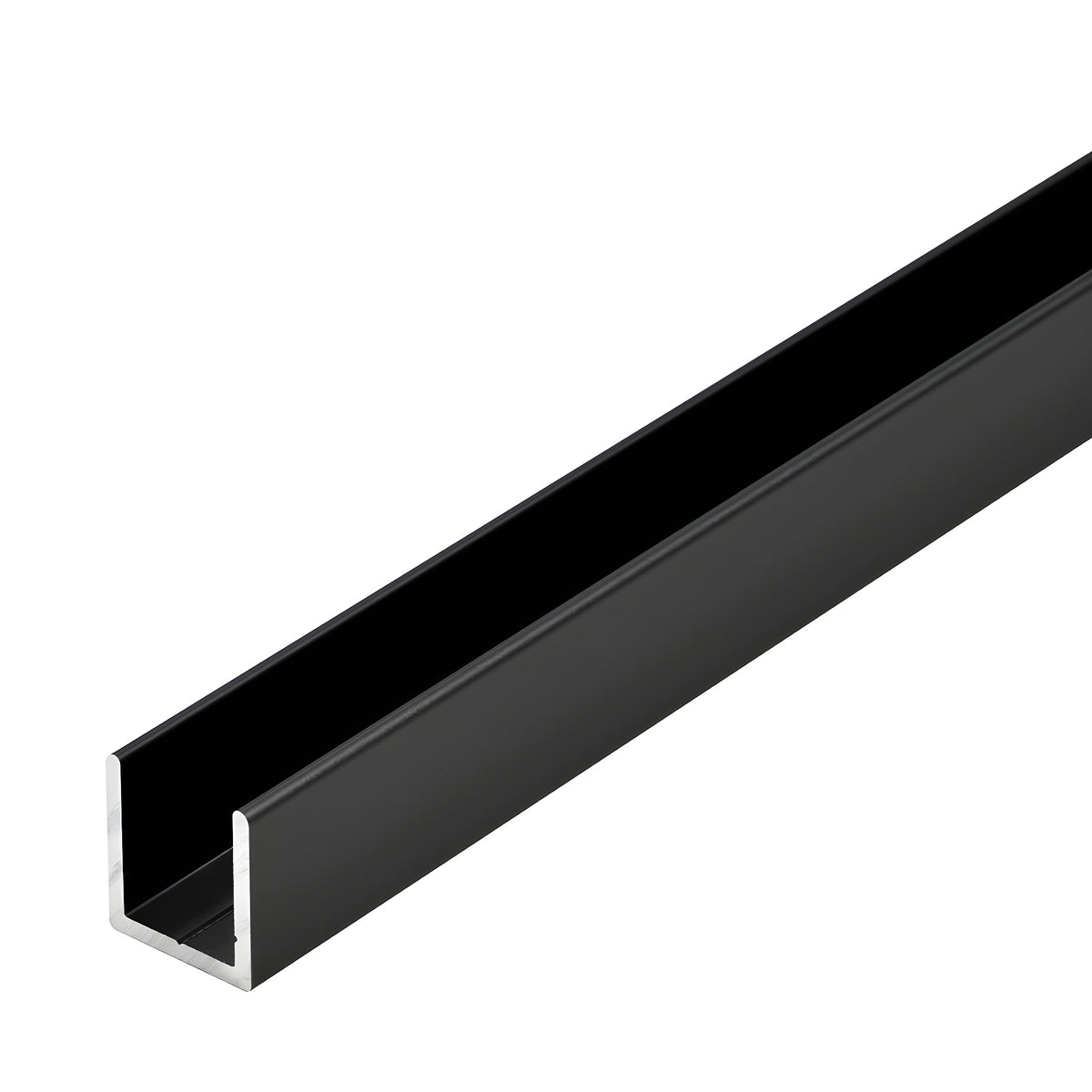 CRL Matte Black 1/2" Fixed Panel Shower Door Deep U-Channel - 144"