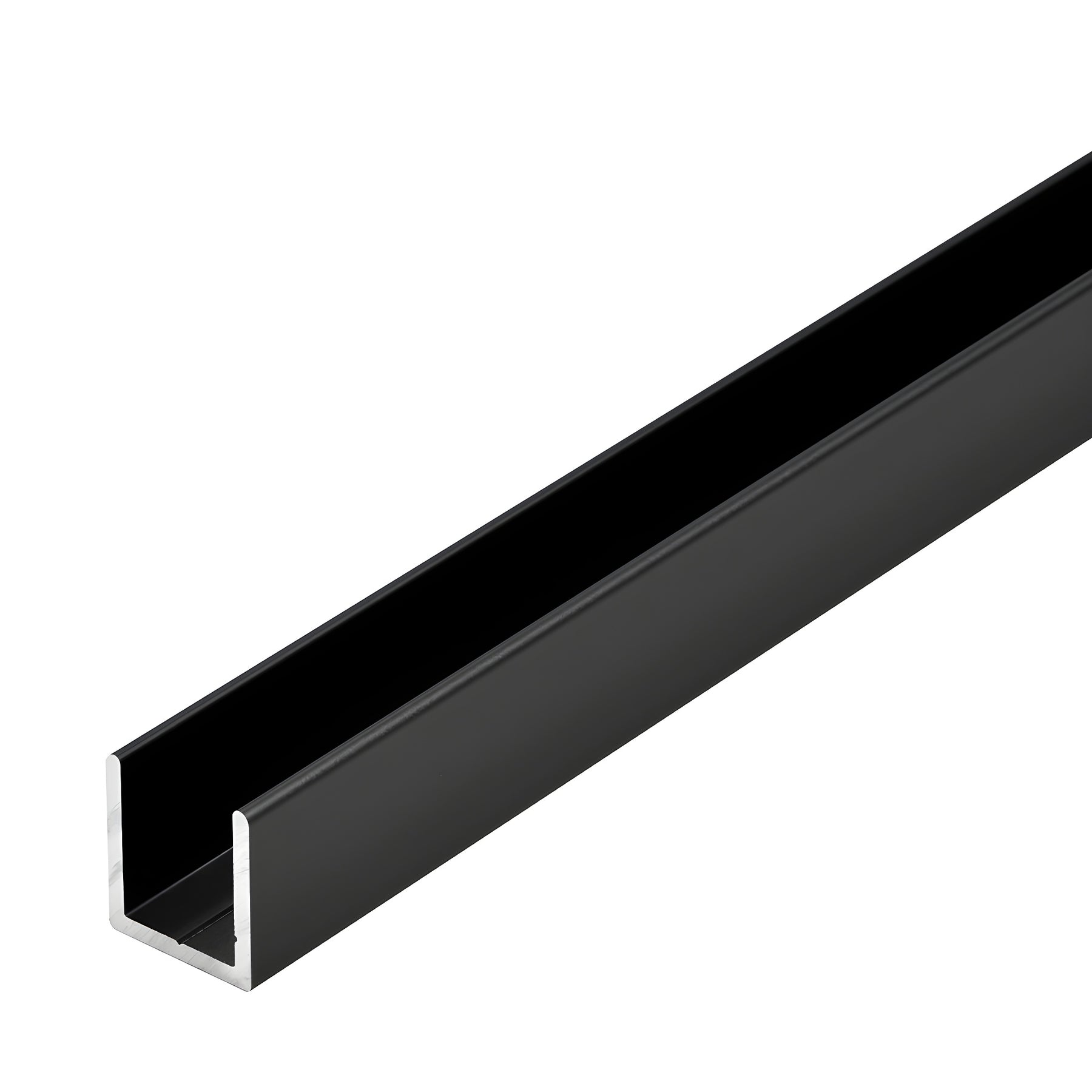 CRL Matte Black 1/2" Fixed Panel Shower Door Deep U-Channel - 144"