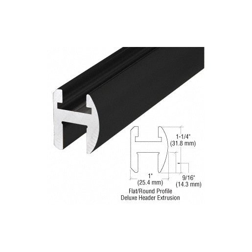 CRL SDH980BN Brushed Nickel Deluxe Shower Door Header Kit – 95" Aluminum Extrusion with 1-1/4" Face, 1/2" Glazing Pocket, BWB2 Brass Wall Brackets & 36" Snap-In Filler