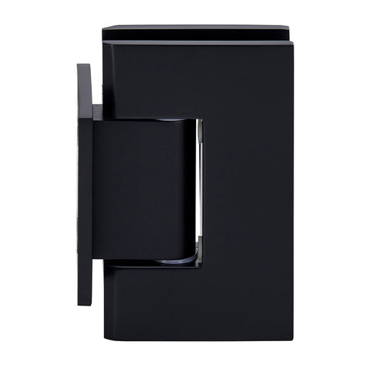 CRL Geneva 074 Series Matte Black Wall Mount Shower Door Hinge with Short Back Plate for Frameless Glass Shower Doors