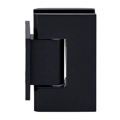 CRL Geneva 074 Series Matte Black Wall Mount Shower Door Hinge with Short Back Plate for Frameless Glass Shower Doors