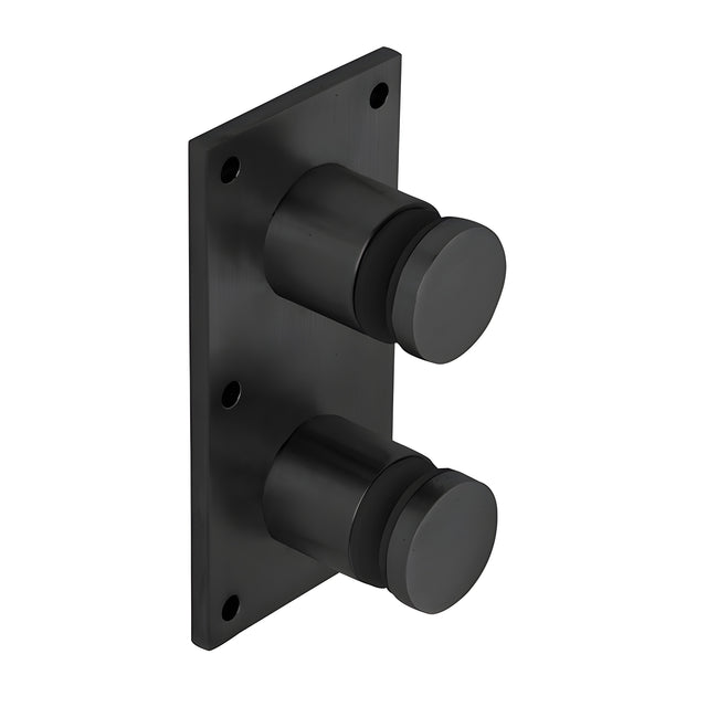 CRL 316 Matte Black Standard 2" Glass Rail Standoff Fitting with Mounting Plate