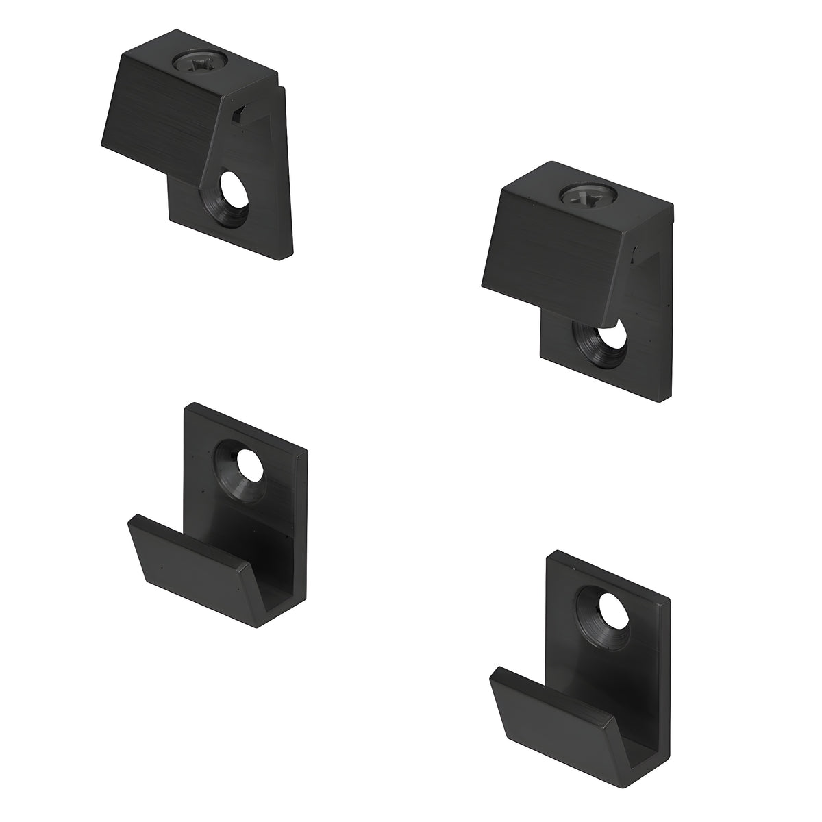 CRL Matte Black 5/8" Wide Beveled Mirror Clip Set