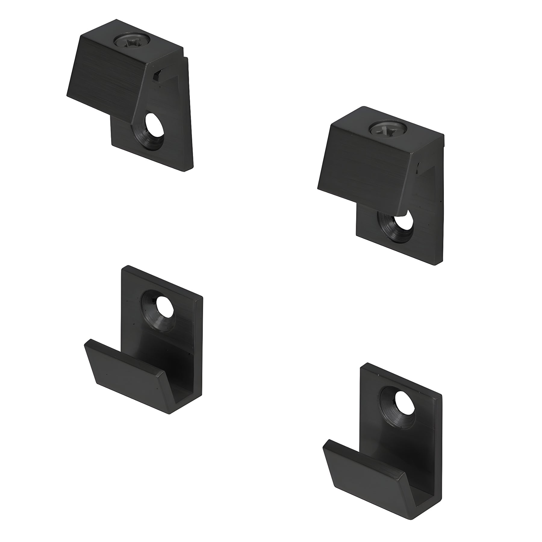 CRL Matte Black 5/8" Wide Beveled Mirror Clip Set