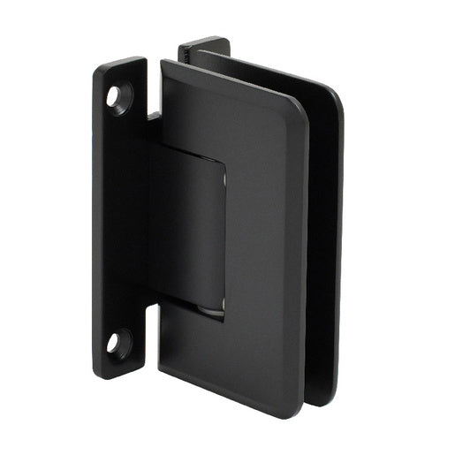 CRL Pinnacle 037 Series Matte Black Wall Mount Shower Door Hinge with H Back Plate for Frameless Glass Shower Doors