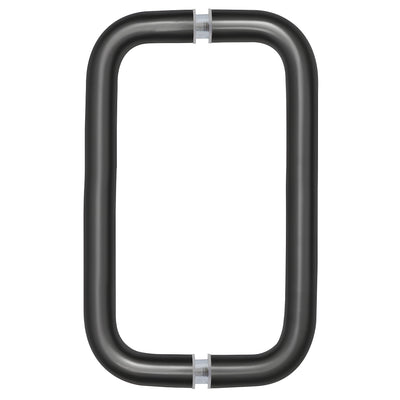 CRL Matte Black 8" Back-to-Back Solid 3/4" Diameter Pull Handles Without Metal Washers