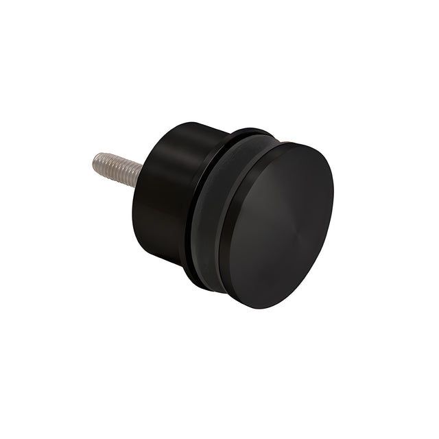 CRL 316 Matte Black 2-3/8" x 1" Point Supported Standoff Base and Domed Cap