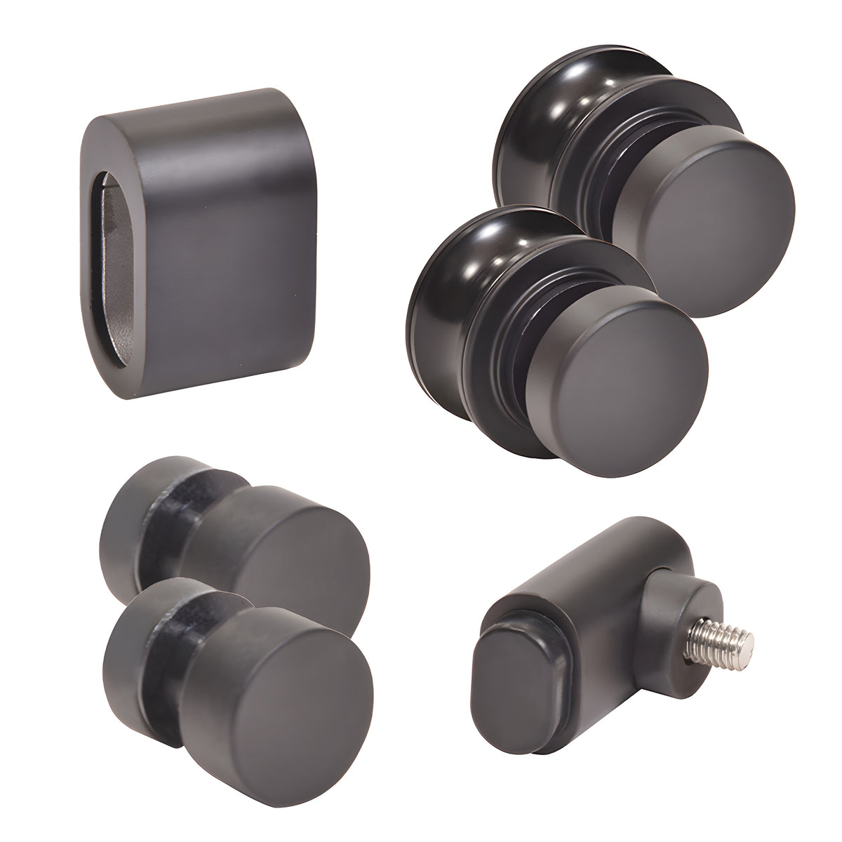 CRL Matte Black Replacement Rollers, Fixed Panels, Wall Bracket & Stopper for Tofino Sliding Shower Door System