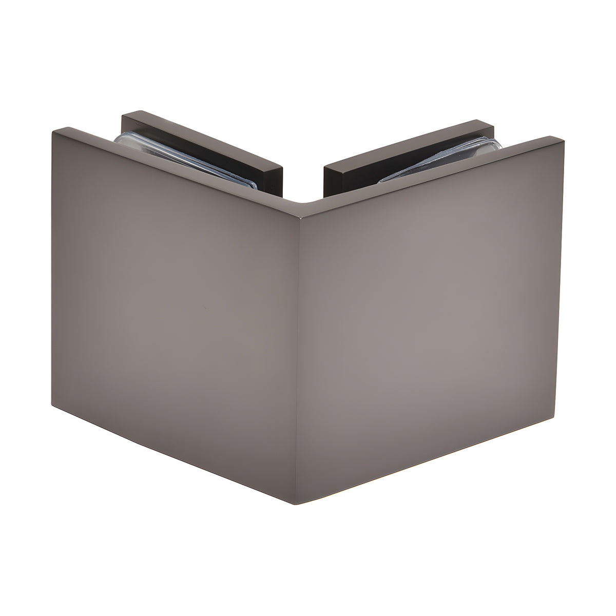 CRL Matte Gun Metal Square 90 Degree Glass-to-Glass Clamp