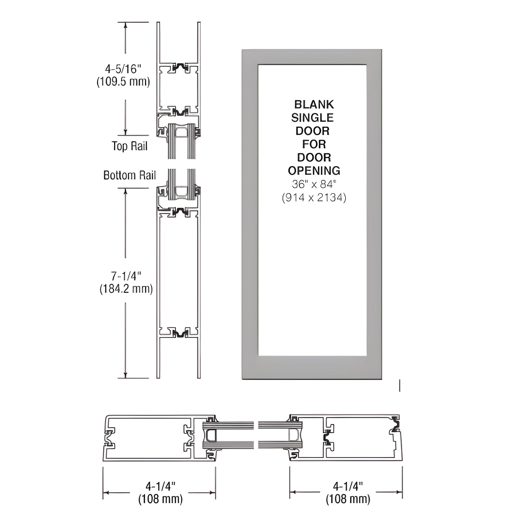 Medium Stile Clear, Thermal Door, Left Hand, Blank
