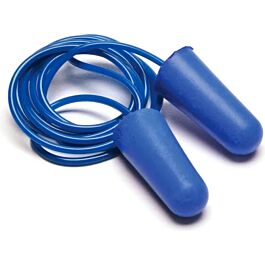 Metal Detectable Disposable Earplugs, Blue, Corded- 100 Pr/Bx