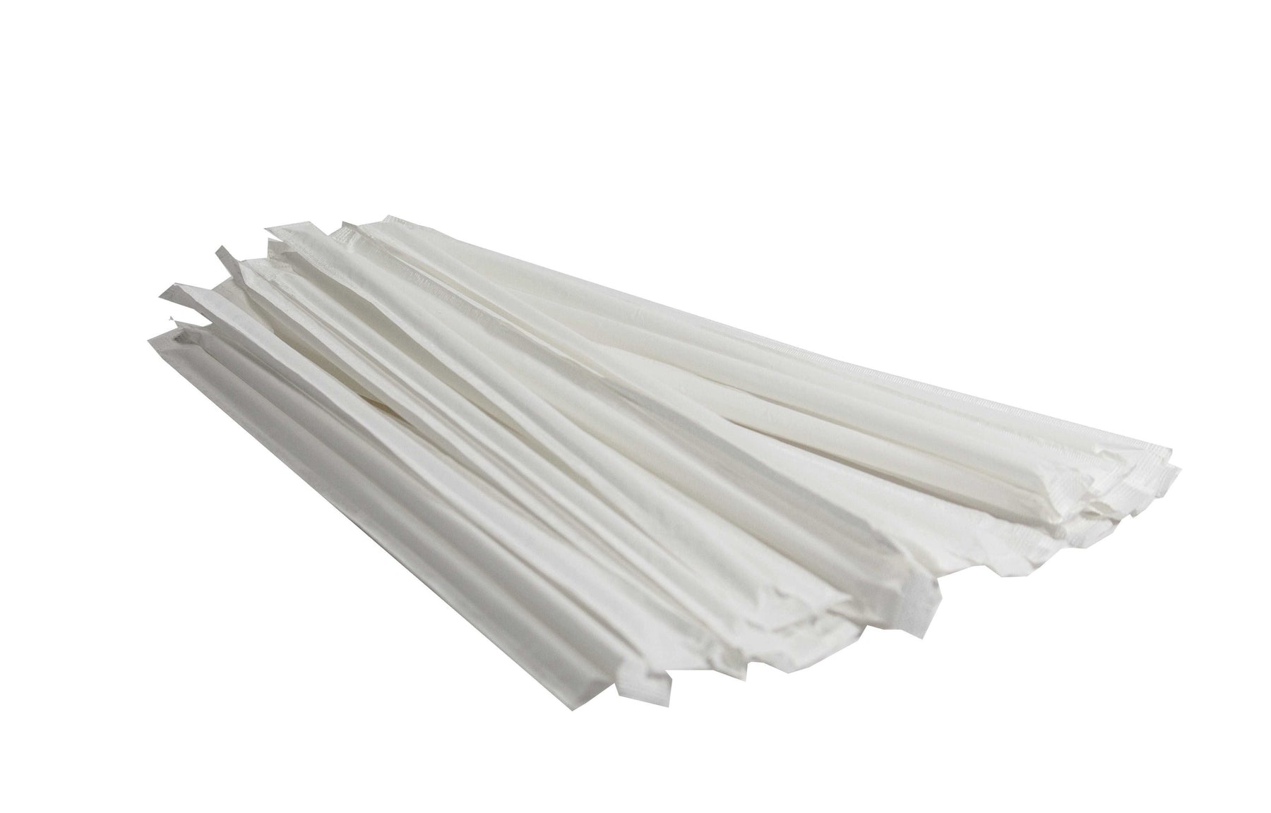 Milkshake Straws,Wrapped,White 8"- 500 x 6 Boxes