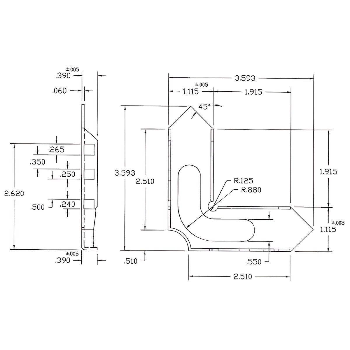 CRL NRD Press-fit Plated Corner for K.D. Screen Door Kits