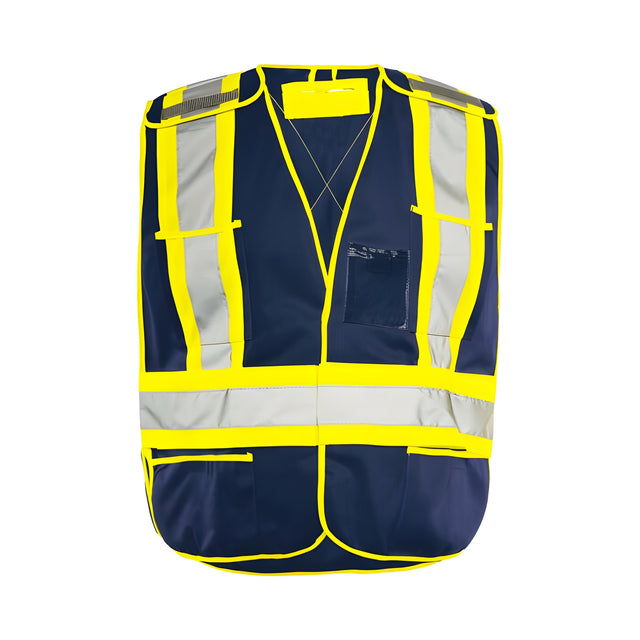Traffic Vest, Universal 5 Pt. Solid, Tearaway, Navy Blue