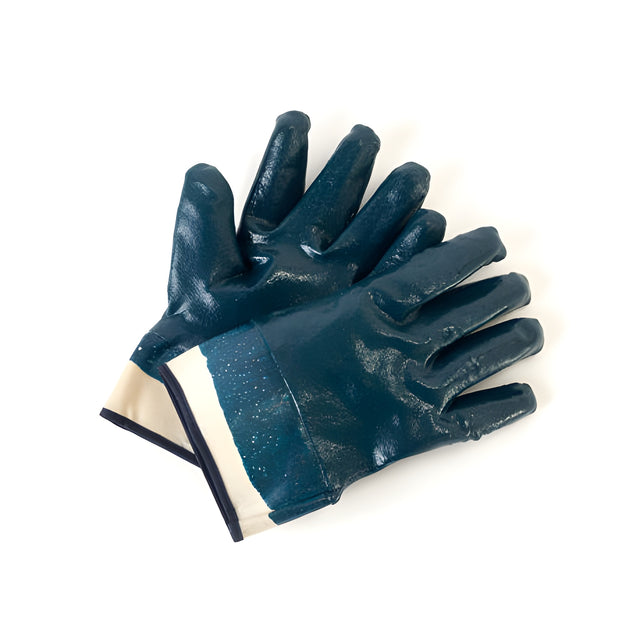 Nitrile Fully Coated Gloves, Safety Cuff- Size 10
