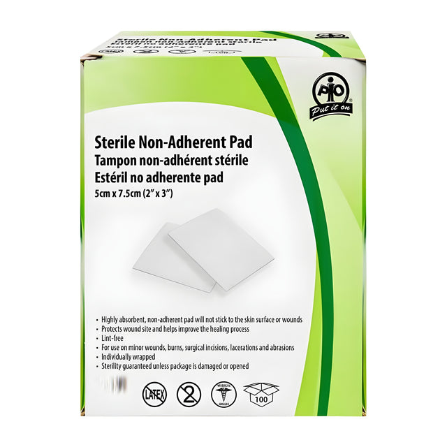 Non-Adherent Pads, 5 cm x 7.5 cm – 100/Box