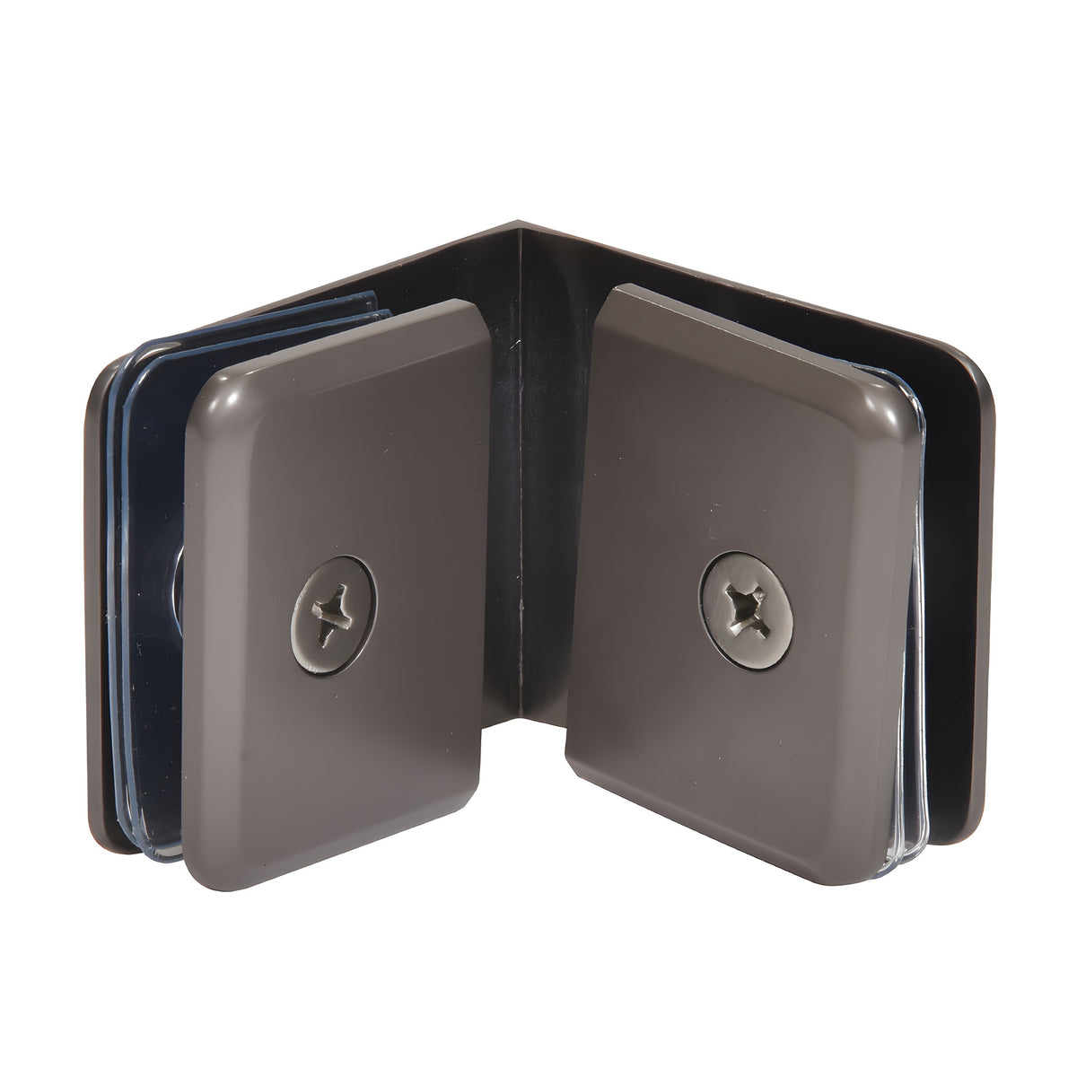 CRL Matte Gun Metal Beveled Style 90º Glass-to-Glass Clamp