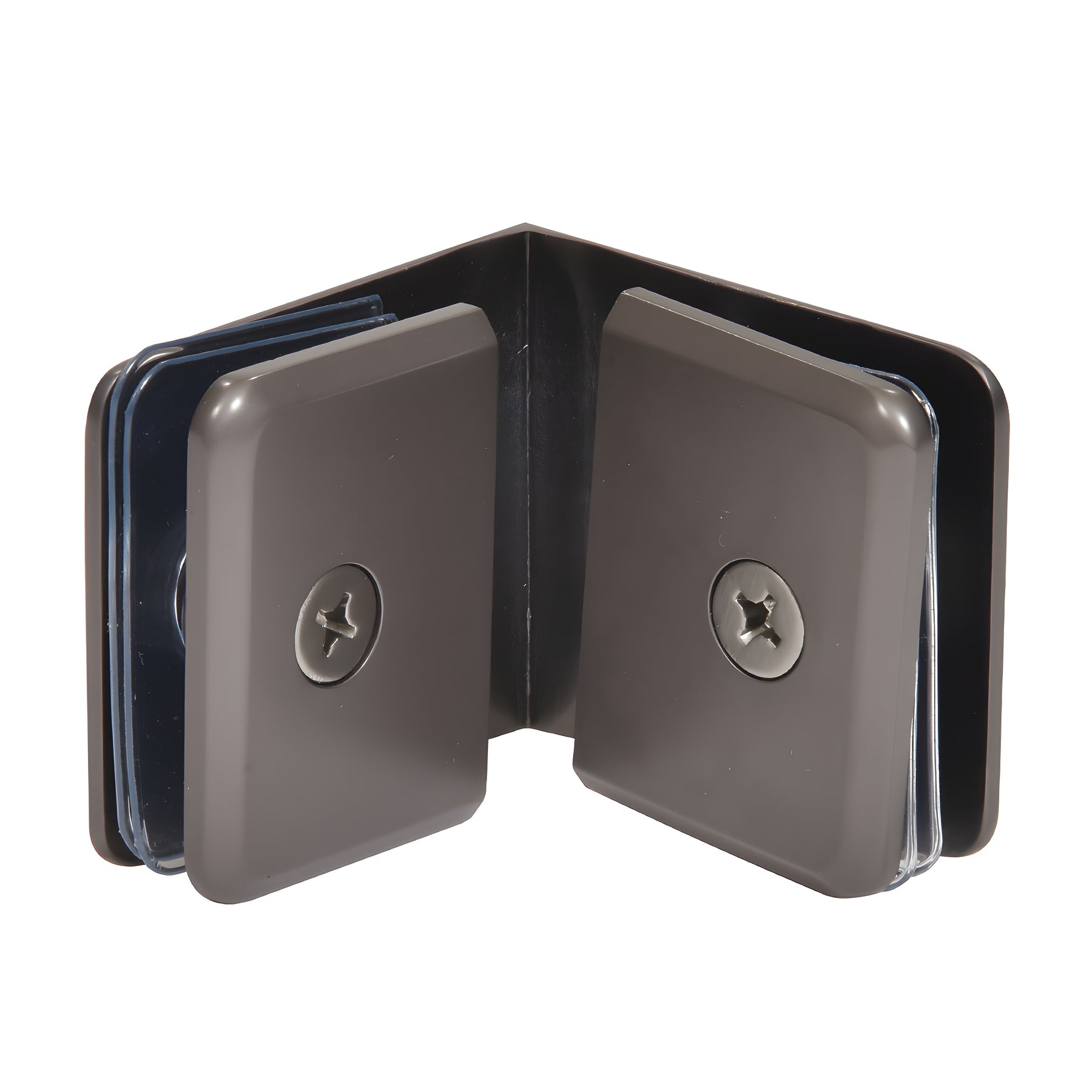 CRL Matte Gun Metal Beveled Style 90º Glass-to-Glass Clamp