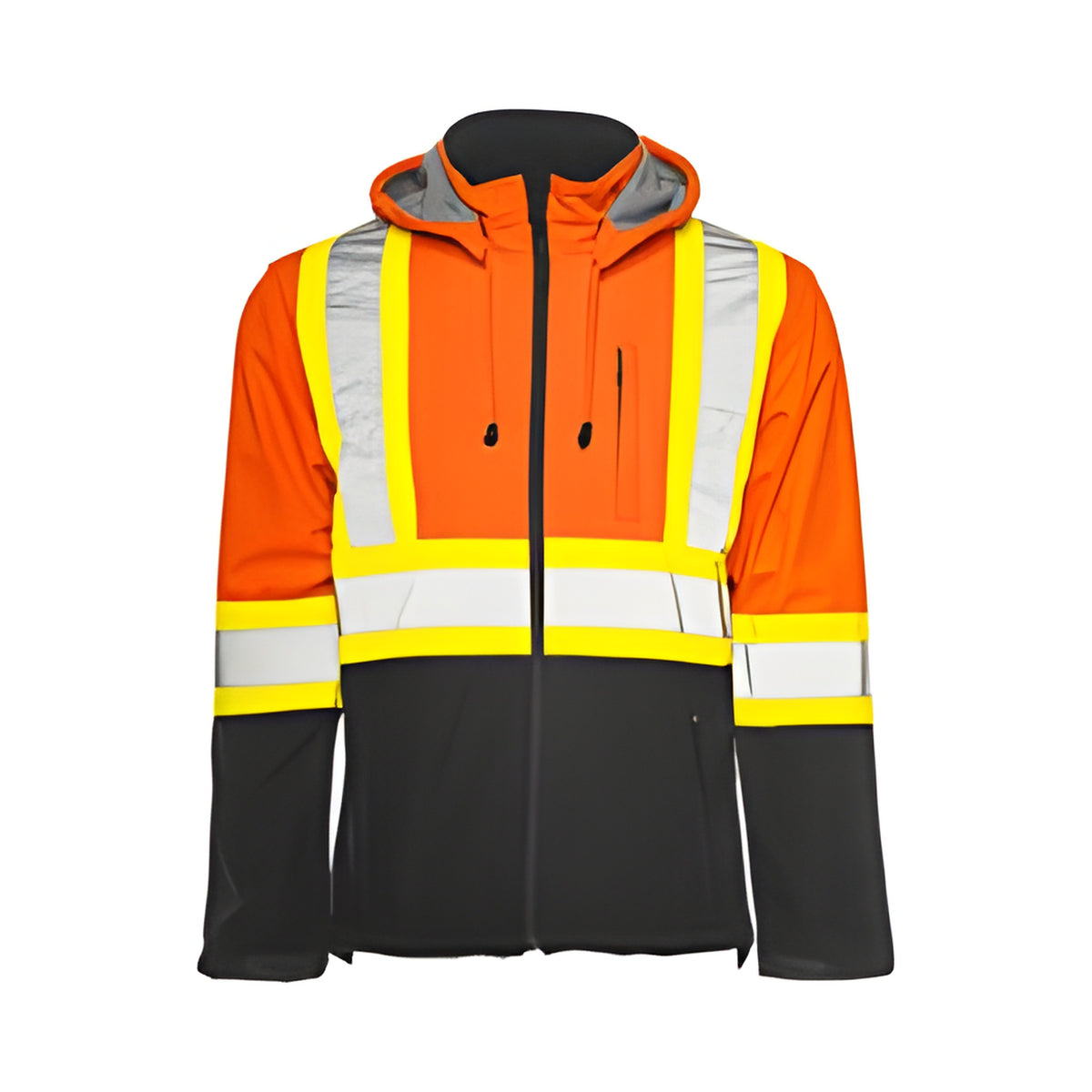 Soft Shell Traffic Jacket, 4" Refl. Tape, Orange / Black, Large- 1 Each