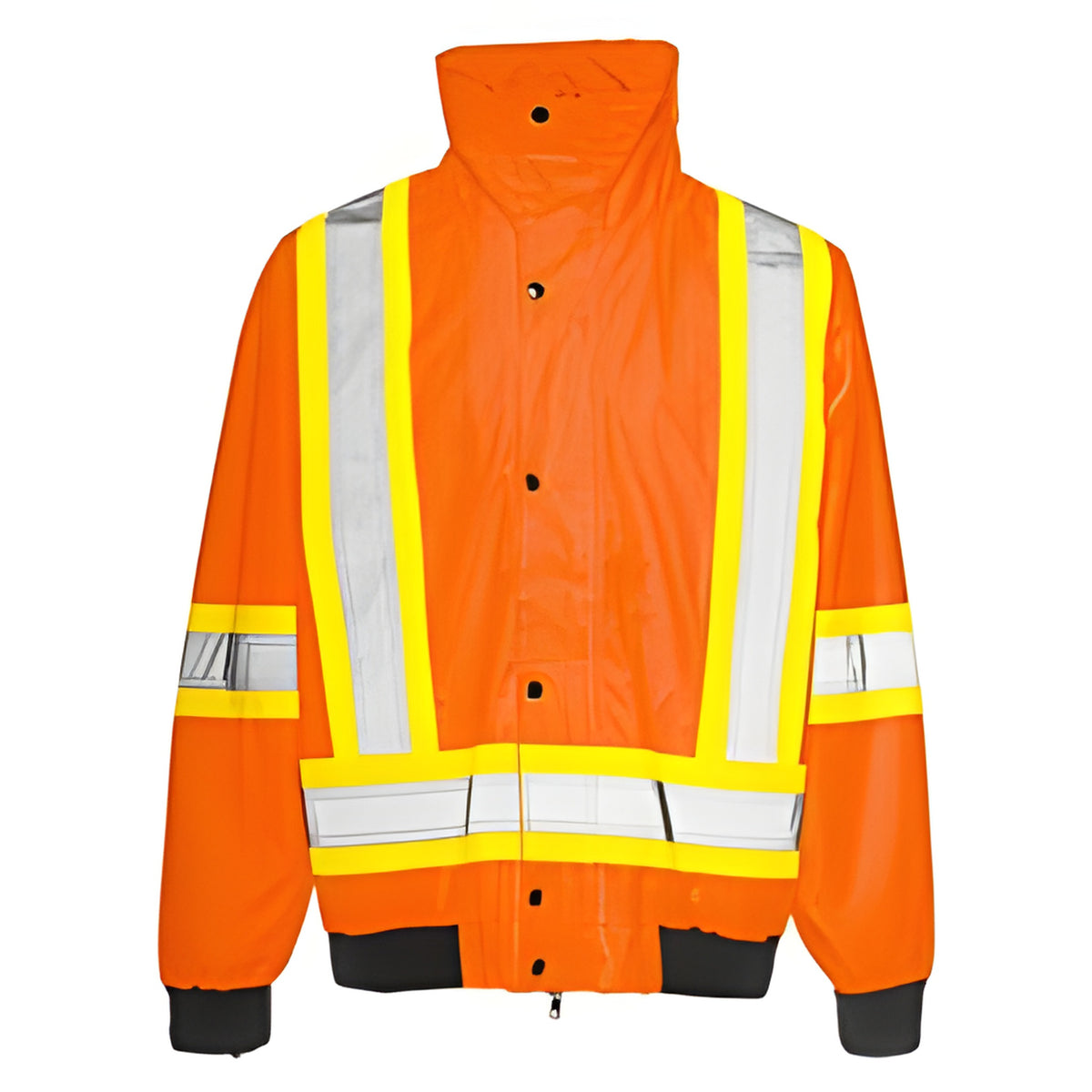 6 - in -1 Winter Traffic Jacket, 4" Reflective Tape, Orange, Large- 1 Each