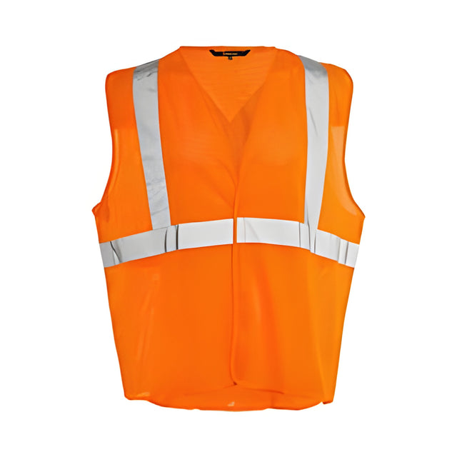 Hi-Vis Economy Mesh Safety Vest, 2" Refl. Tape, Orange, 4XL /5XL