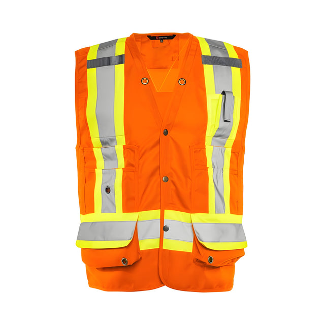 Deluxe Surveyor Vest, 4" Refl. Tape, Orange, Medium
