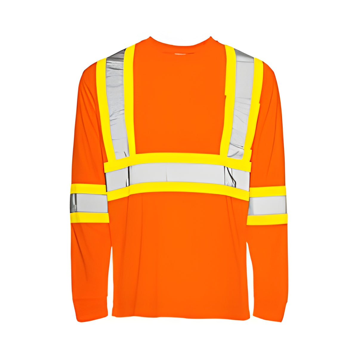 Long Sleeved Traffic T-Shirt, Polyester, Orange, 4" Reflective Tape, Small- 1 Each