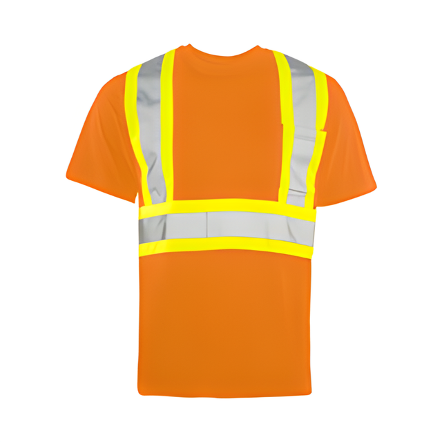 Short Sleeved Traffic T-Shirt, Cotton, Orange, 4" Reflective Tape, Small