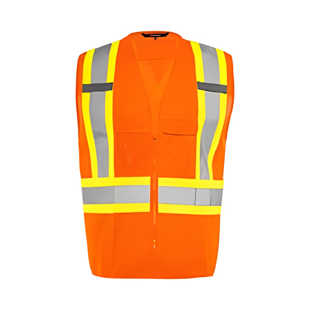 Traffic Vest with Zipper, Orange, Large / X Large, L/XL