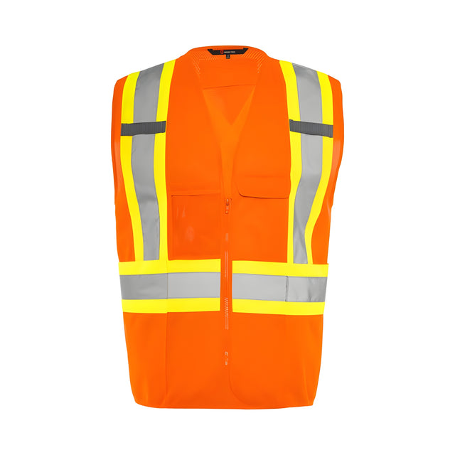 Traffic Vest with Zipper, Orange, Small / Medium