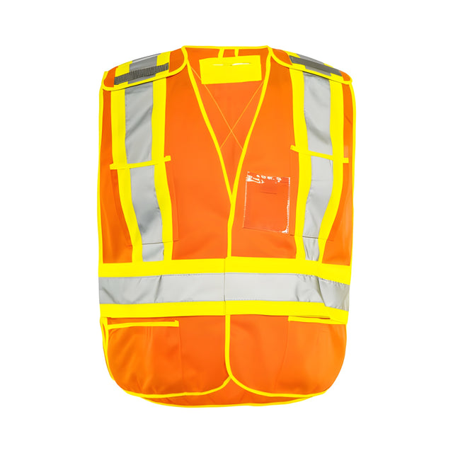 Traffic Vest, Universal 5 Pt. Solid, Tearaway, Orange