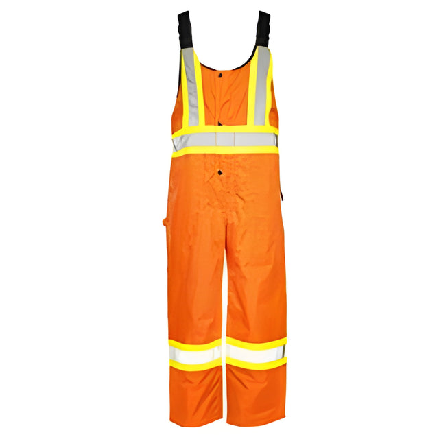 Winter Traffic Bib Overalls, 4" Refl. Tape, Orange, Small