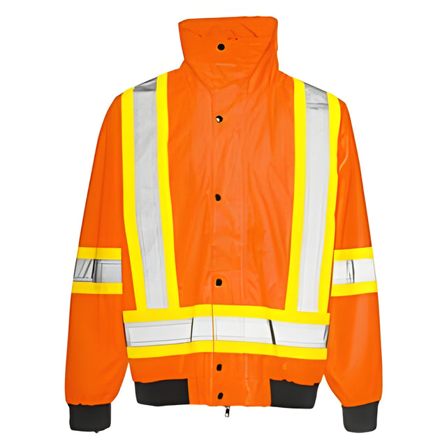 6 – in – 1 Winter Traffic Jacket, 4" Reflective Tape, Orange, Small
