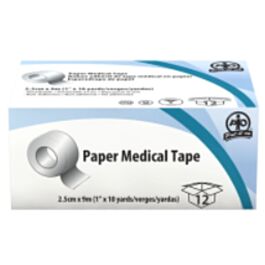 Paper Medical Tape, 2.5cm x 9m- 12 Rolls/ Box