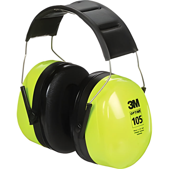 Peltor Optime 105 Series Earmuffs, Headband, High Viz, 30 NRR dB