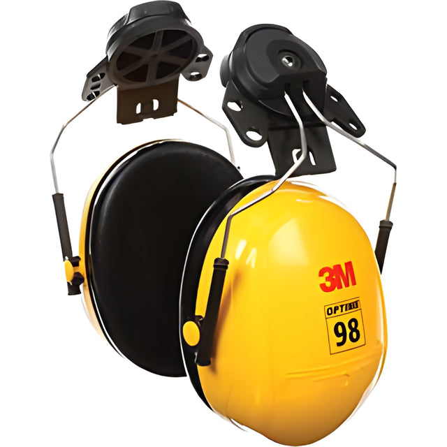Peltor Optime 98 Series Earmuffs, Cap Mount, 23 NRR dB