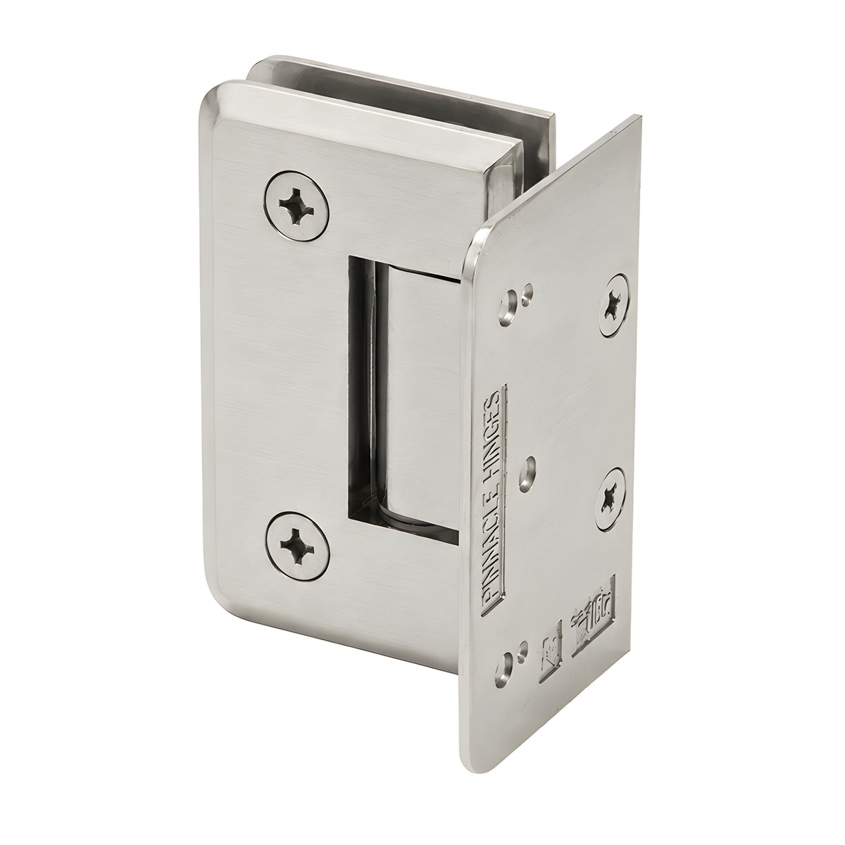 CRL Brushed Nickel Pinnacle 044 Series Wall Mount Offset Back Plate Hinge