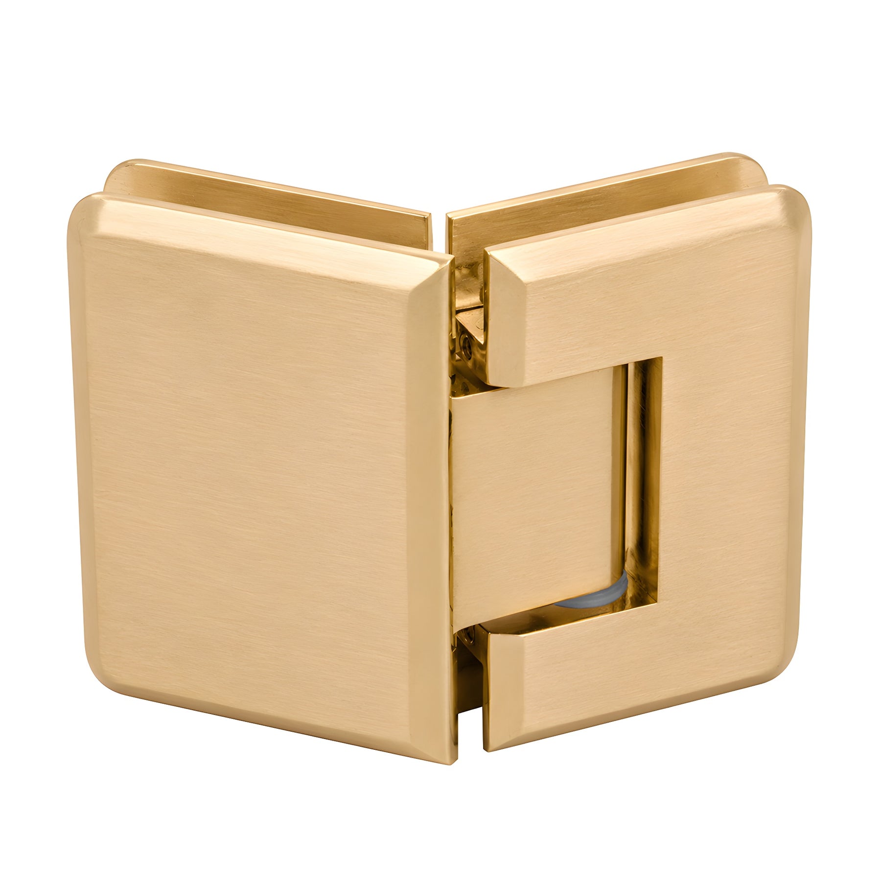 CRL Satin Brass Pinnacle 045 Series 135 Degree Glass-to-Glass Standard Hinge