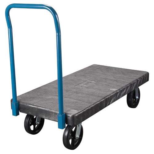 Plastic Platform Truck, 8" Mold on Caster, 24 x 48 Paltform- 1 Ea
