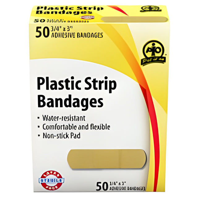 Plastic Strip Bandage, 7.5 x 2cm – 50/Box