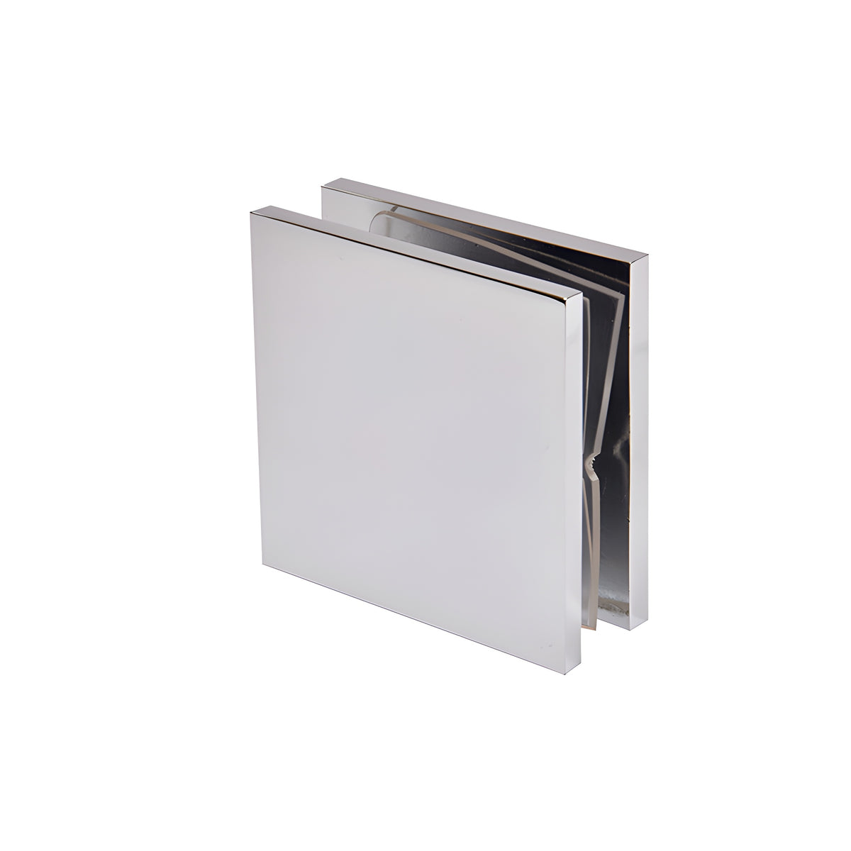 CRL Polished Chrome Square Style Hole-in-Glass Fixed Panel U-Clamp