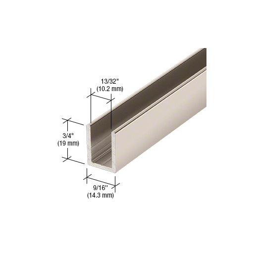 CRL polished nickel U-channel for 3/8 inch fixed shower glass panel, 95 inch length, durable bathroom hardware.