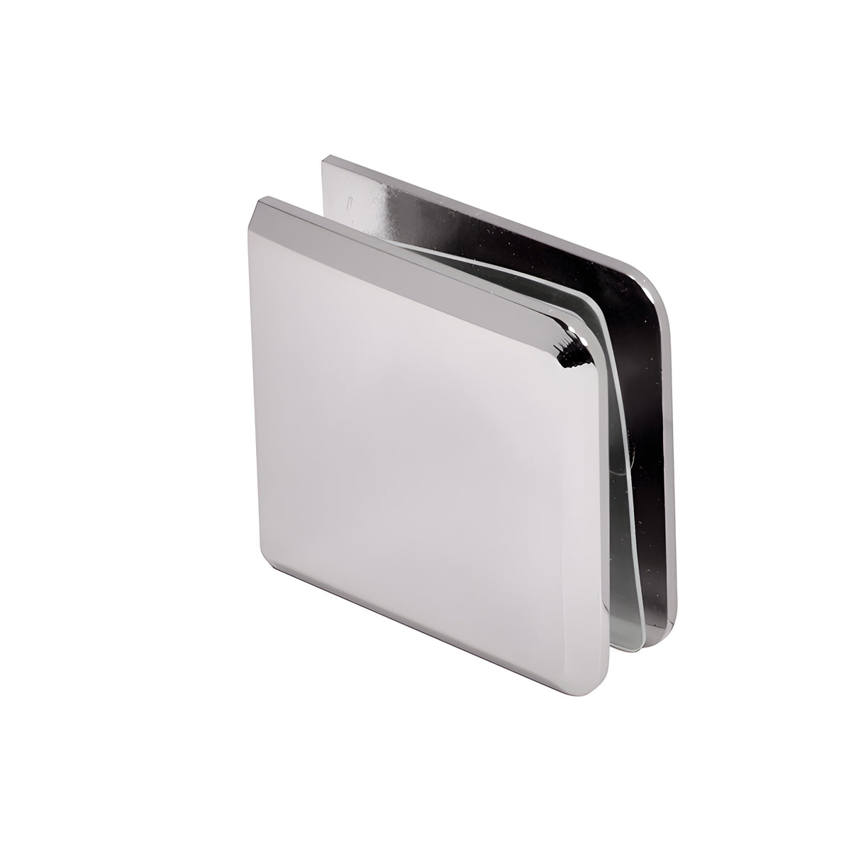 CRL Polished Nickel Beveled Hole-in-Glass Style Wall Mount Heavy-Duty Glass Clamp