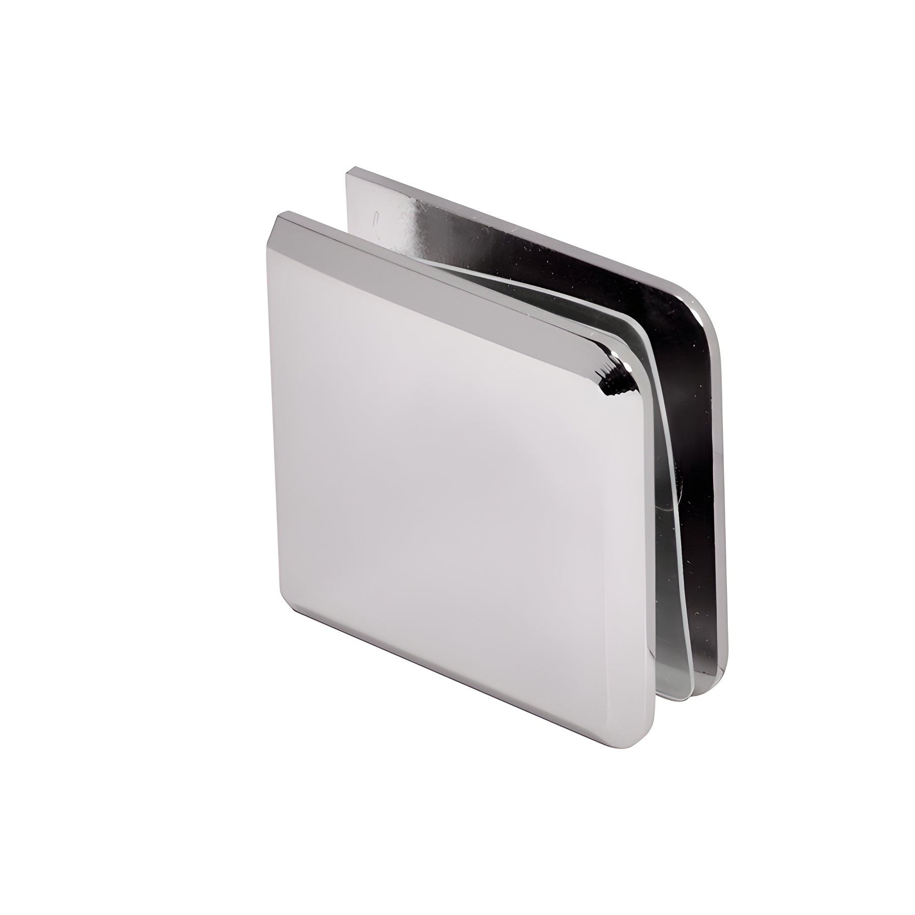 CRL Polished Nickel Beveled Hole-in-Glass Style Wall Mount Heavy-Duty Glass Clamp