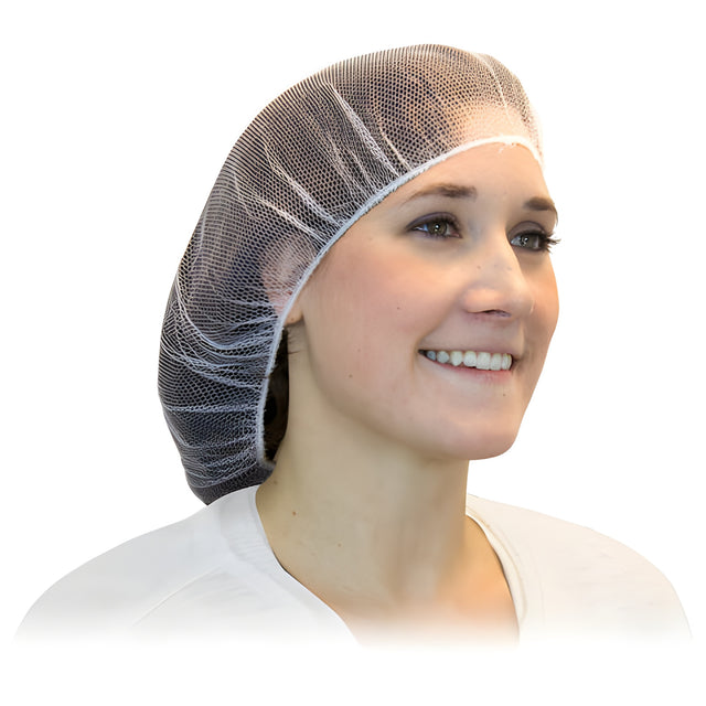 Polyester Mesh Hairnets, White, 32" – 100/Bag