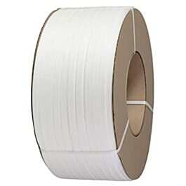 Polypropylene Strapping, White, 1/2" x 9,000', 9 x 8 Core, Machine Grade - 1 Each