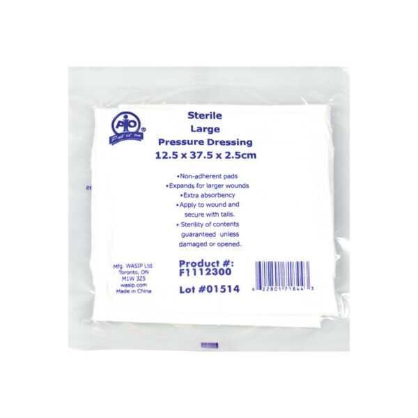 Pressure Dressing w/ Crepe Ties, 12.5 x 37.5 x 2.5cm- 12 / Bag