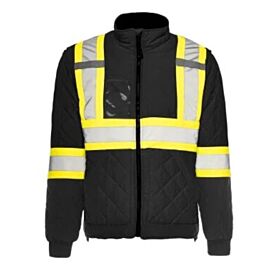 Quilted Traffic Freezer Jacket, Black, 5XL- 1 Each