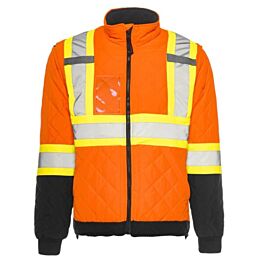 Quilted Traffic Freezer Jacket, Orange, 3XL- 1 Each